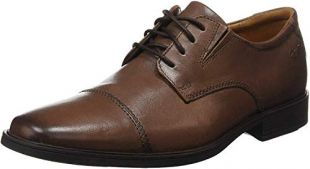Clarks Men's Tilden Cap Dress Oxford Dk Tan 10 Medium US