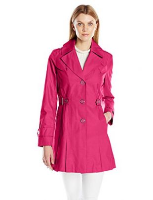 Via Spiga - Via Spiga Women's Single Breasted Pleated Trench Coat ...