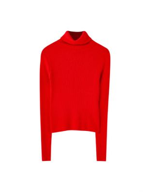 Pull côtelé col montant - pull&bear
