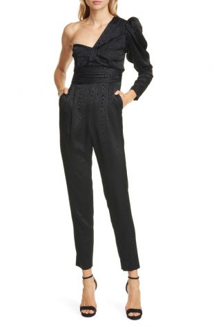 Walden One Shoulder Moiré Jumpsuit