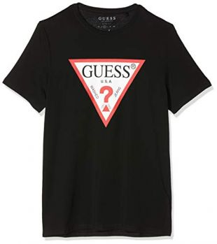 Guess - Guess CN SS Original Logo Core Tee T-Shirt, Noir (Jet Black ...
