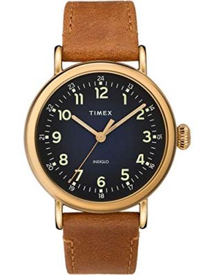 Timex - Cinturino in pelle standard da uomo, 40 mm One Size Black/Black/Brown (TW2T69300)