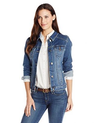 Wrangler Authentics Damen Stretch Denim Jacke - Blau - Groß