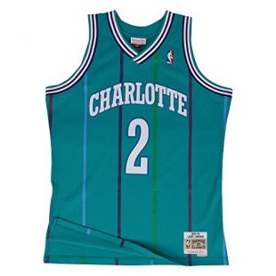 Larry Johnson Charlotte Hornets Mitchell & Ness NBA Throwback Jersey Maglia - Teal