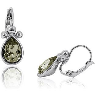 Boucles D'oreilles Plaqué Argent Cristaux Swarovski