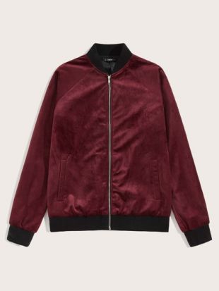 Bomber en velours avec manches raglan