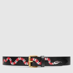 Gucci Leather belt with snake