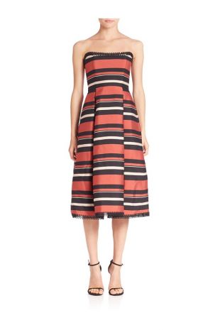 Nicholas Striped Strapless Dress