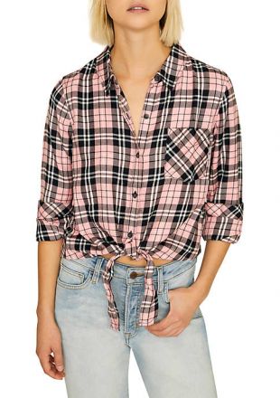 WornOnTV: Chelsea's pink tie front plaid shirt on Ravens Home, Anneliese  van der Pol