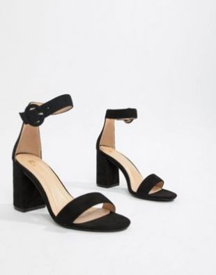 Genna black block heeled sandals