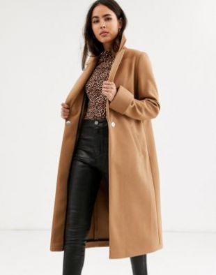 River Island - Manteau avec un bouton - Fauve | ASOS