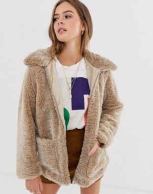 New Look - Manteau imitation peau de mouton - Camel | ASOS