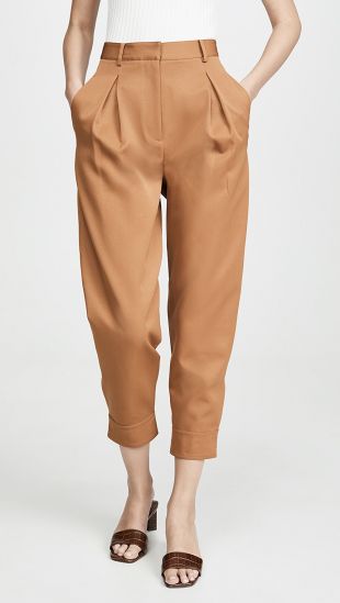 Camel Pleated Pants