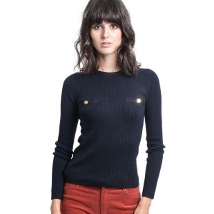 Pull maille fine col rond
