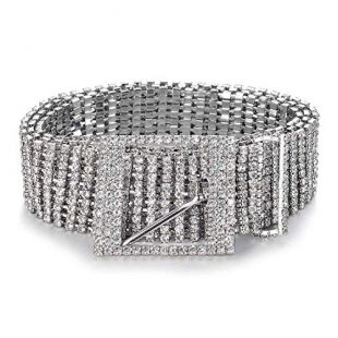 Women Crystal Rhinestone Chain Waist Belt Party Club Sparkle Waistband