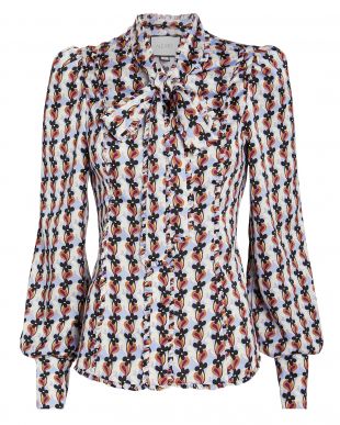 Alexis - Erie Daisy Tie Neck Blouse