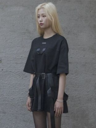 Front handle t-shirt(black)