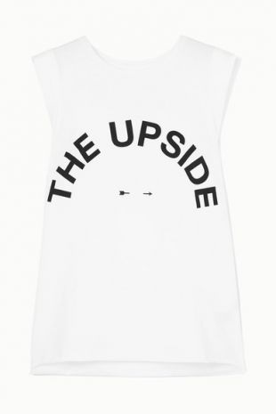 Muscle printed stretch-cotton jersey tank