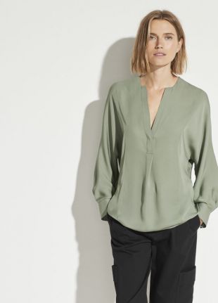 Silk Half Placket Blouse