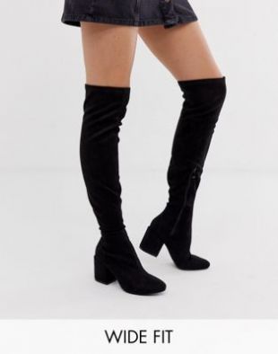 RAID - Kola - Cuissardes pointure large à bout arrondi - Noir | ASOS