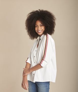 Blouse blanche en popeline