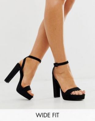 ASOS DESIGN - Nutshell - Sandales minimalistes pointure large à talons et semelles plateformes | ASOS