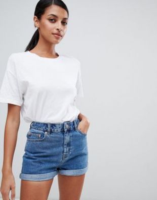 ASOS DESIGN - Ritson - Short mom en jean - Bleu | ASOS