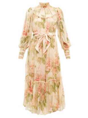Espionage floral-print silk-georgette dress