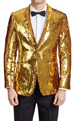 Dobell Mens Gold Sequin Tuxedo Jacket Slim Fit Peak Lapel