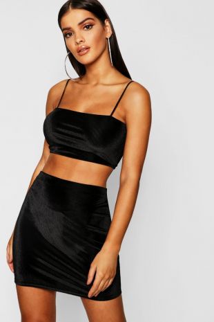 Velvet Strappy Crop Top