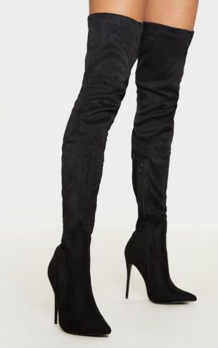 Black  Extreme Thigh High Heeled Boots
