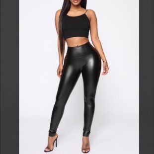 Faux Leather Tummy Tuck Leggings