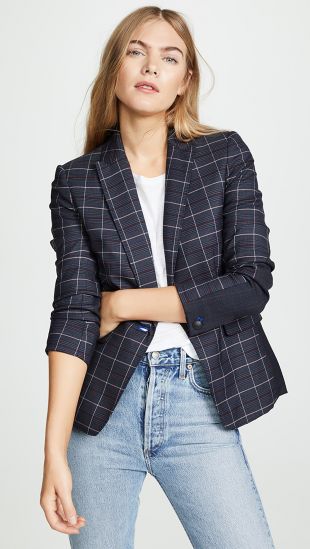 Navy Checked Blazer