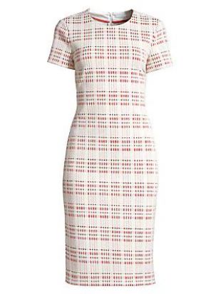 Decka Check Short-Sleeve Sheath Dress