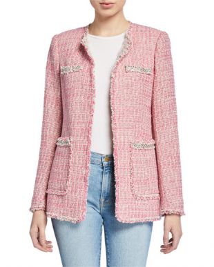 Collarless Tweed Jacket