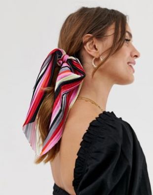ASOS Design - Foulard à cheveux plissé à rayures | ASOS