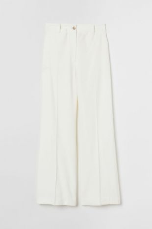 Pantalon de tailleur ample - Crème