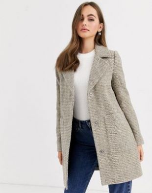 Pimkie - Manteau ajusté à chevrons - Beige | ASOS