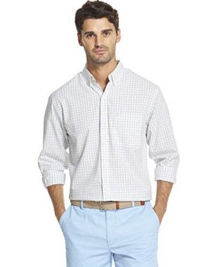 Izod - Izod Men's Premium Performance Natural Stretch Tattersal Button ...