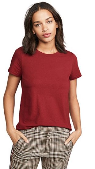 Burgundy Crew Neck Tee