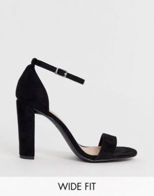 New Look Wide Fit - Sandales à talon - Noir | ASOS