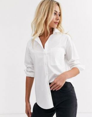 New Look - Chemise boutonnée avec poche - Blanc | ASOS