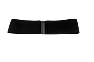 agrafa Ceinture élastique extensible noire Fermoir en métal noir, 7cm de (XS)