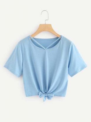 T-shirt court avec nœud