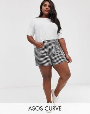 ASOS DESIGN Curve - Short mom à carreaux vichy | ASOS