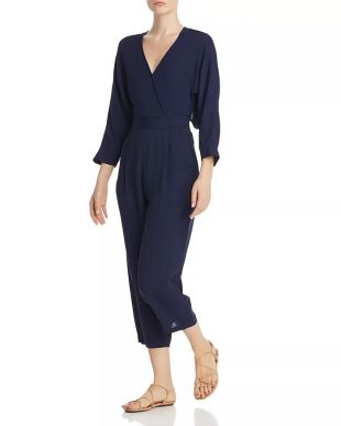 Whistles - Navy Crepe Cropped Jumpsuit