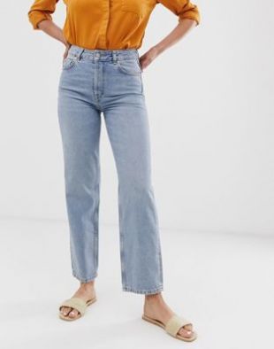 Selected Femme - Jean droit - Bleu moyen | ASOS