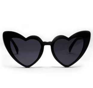 Lunettes de soleil en forme de cœur noire