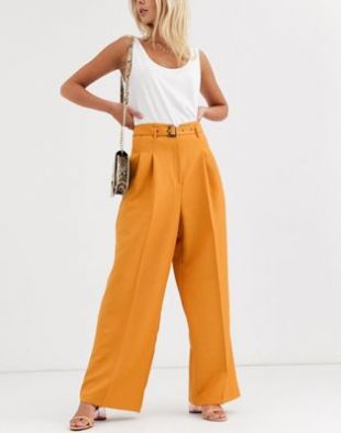 ASOS DESIGN - Pantalon large plissé sur le devant avec ceinture | ASOS