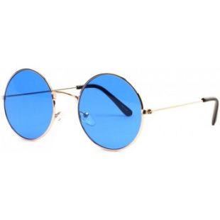 Eye Wear - Lunettes soleil rondes bleues dorees Fashion Odala